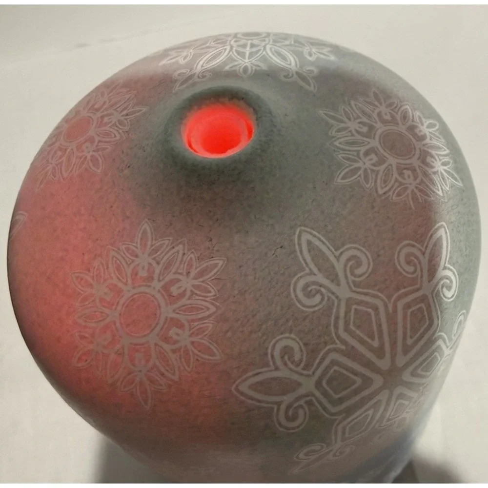 Ceramic Oil‎ Diffuser Blue Snowflake Aromatherapy Lamp 16 Colors LED 6in EUC